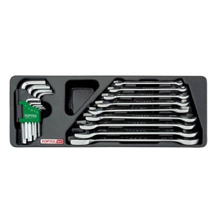 18PCS - Double Open End Wrench &amp; Hex Key Wrench Set