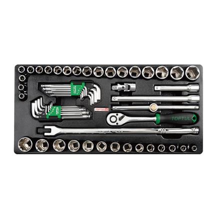 57PCS - 1/2&quot; DR. Socket &amp; Ball Point Hex Key Wrench Set (METRIC &amp; SAE)