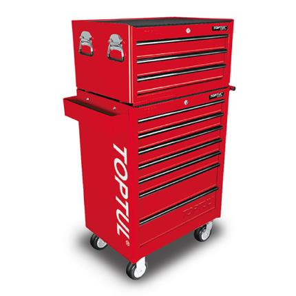 W/3 Drawer Tool Chest &#x2B; W/7 Drawer Tool Trolley (GENERAL SERIES) RED