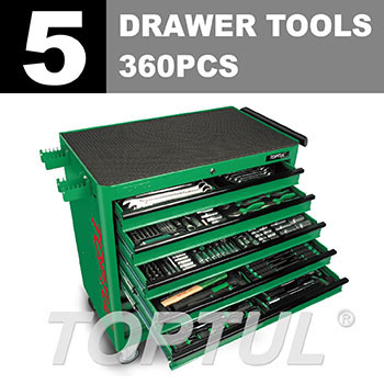 360PCS W/8-Drawer Jumbo Tool Trolley