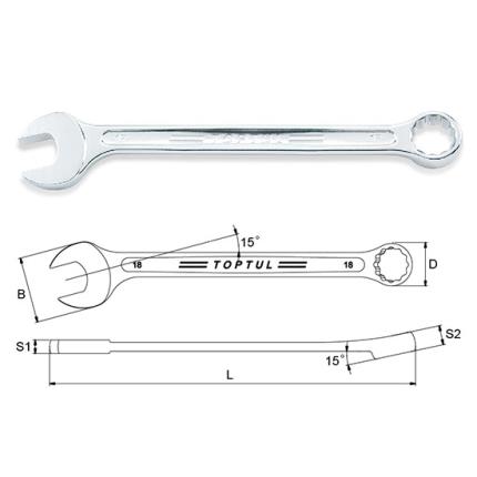 Super-Torque Combination Wrench 15&#xB0; Offset - METRIC