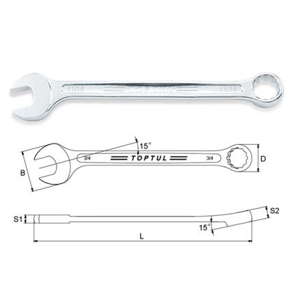 Super-Torque Combination Wrench 15&#xB0; Offset - SAE