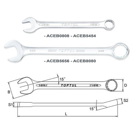 Standard Combination Wrench 15&#xB0; Offset - SAE