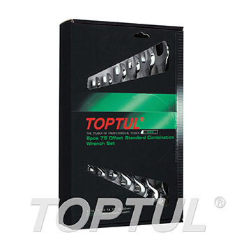 75° Offset Standard Combination Wrench Set - COLOR BOX
