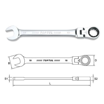 Pro-Series Flexible Ratchet Combination Wrench