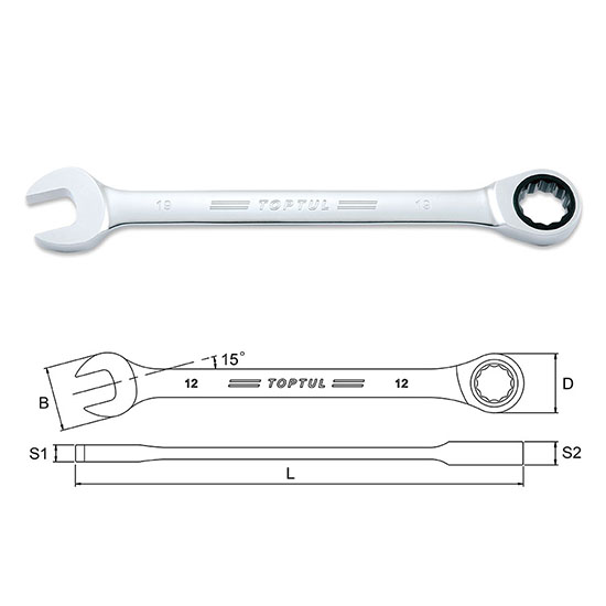 Pro-Series Ratchet Combination Wrench