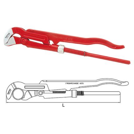 Pipe Wrench (45&#xB0; Swedish model pipe wrench with S-shaped jaw)