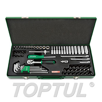 Socket Set W/Metal Box - TOPTUL The Mark of Professional Tools
