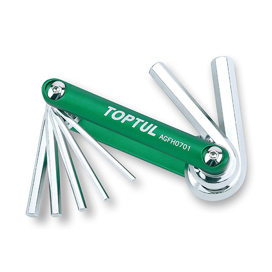 7-in-1 Folding Hex Key Set - TOPTUL The Mark of Professional Tools
