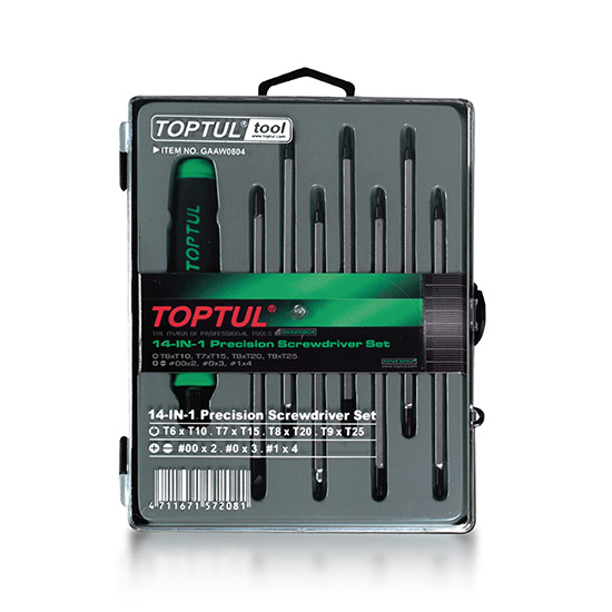 14PCS - Slotted & Phillips Screwdriver Set - TOPTUL The Mark of  Professional Tools