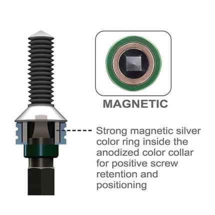 1/4&quot; Hex Shank Square Quick Change Magnetic Power Bits