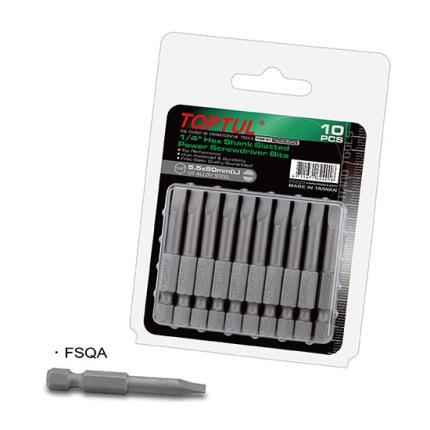1/4&quot; Hex Shank Slotted Power Screwdriver Bits (50mm)