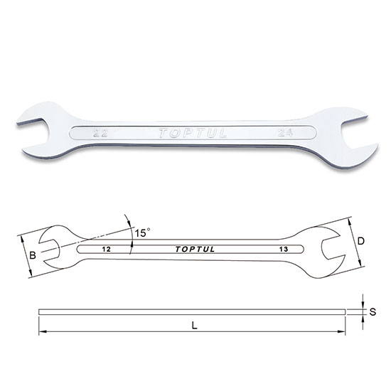 Double Open End Slimline Wrench