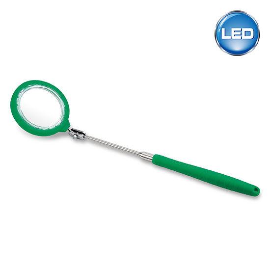 Telescoping Magnifying Inspection Mirror with LED Light