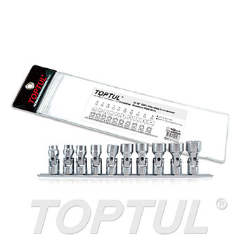 10PCS 3/8" DR. 12PT Flexible Universal Socket Rail Set