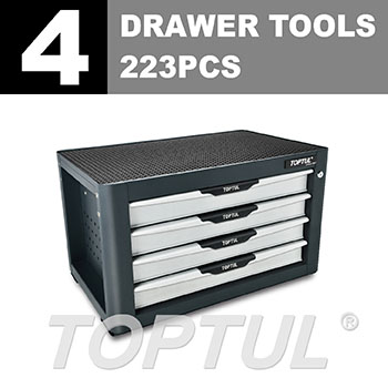 W/4-Drawer Tool Chest - 223PCS Mechanical Tool Set