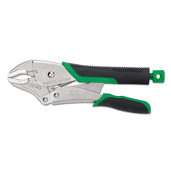 Curved Jaw Locking Pliers with Wire Cutters (Easy Release Type) - TOPTUL  The Mark of Professional Tools
