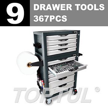 W/4 Drawer Tool Chest + W/7 Drawer Tool Trolley (PRO-PLUS SERIES) GRAY