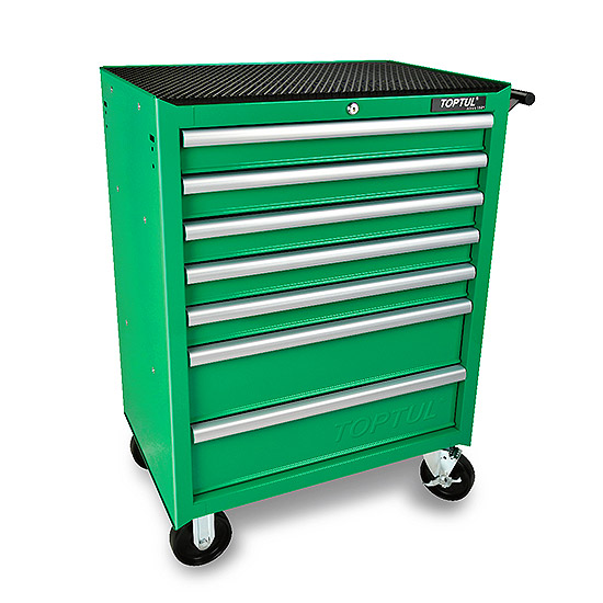 7-Drawer Mobile Tool Trolley - ECONOMIC SERIES - GREEN - TOPTUL The Mark of  Professional Tools