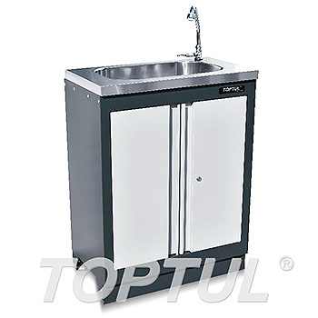 Sink with Faucet & Storage Cabinet