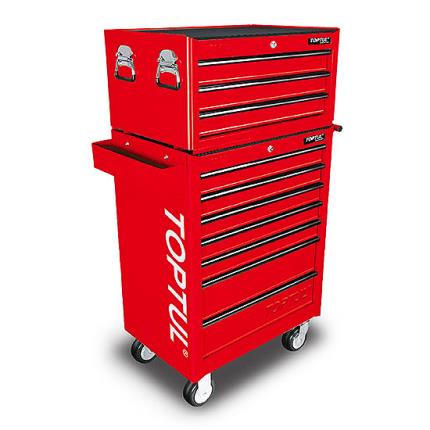 W/3-Drawer Tool Chest &#x2B; W/7-Drawer Tool Trolley (GENERAL SERIES) RED