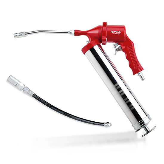 Air Operated Continuous Flow Grease Gun (Pistol Grip Type)-W/ 6" Rigid Tube & 12" Flexible Hose