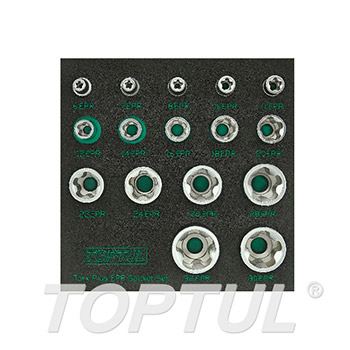 16PCS 1/4", 3/8" & 1/2" DR. Torx Plus® EPR Socket Set