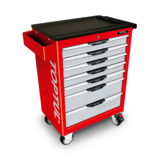 7-Drawer Mobile Tool Trolley - PRO-LINE SERIES - RED