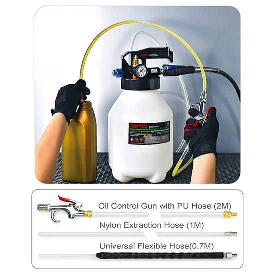 Pneumatic Fluid Extractor & Dispenser with ATF Adapter - TOPTUL
