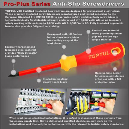 VDE Insulated Pro-Plus Series Combi-Tip Pozidriv &amp; Slotted Screwdrivers