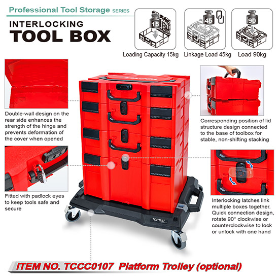 Interlocking Tool Box - TOPTUL The Mark of Professional Tools