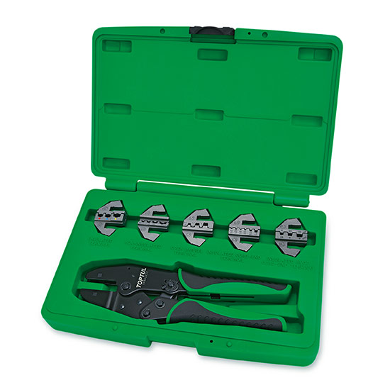 6PCS Quick Interchangeable Ratchet Crimping Tool Kit - TOPTUL The Mark of  Professional Tools