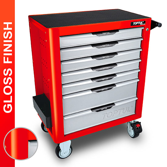 W/7-Drawer Tool Trolley - 308PCS Mechanical Tool Set (PRO-PLUS SERIES) RED - GLOSS FINISH