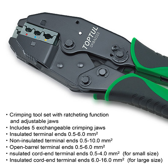 Quick Replacement Jaw Set, Terminal Crimping Pliers