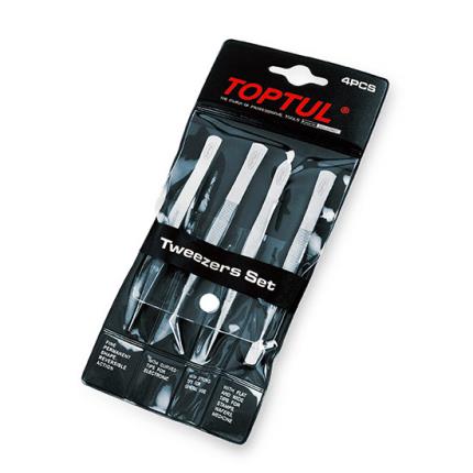 4PCS Tweezers Set - TOPTUL The Mark of Professional Tools