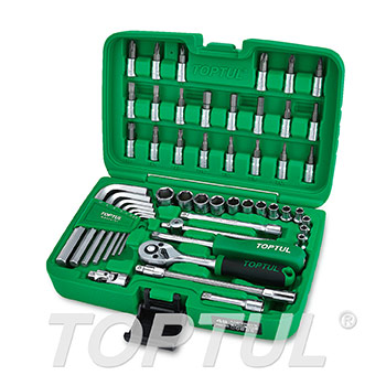 49PCS Professional Grade  1/4" DR. Flank Socket & Hex Key Wrench Set