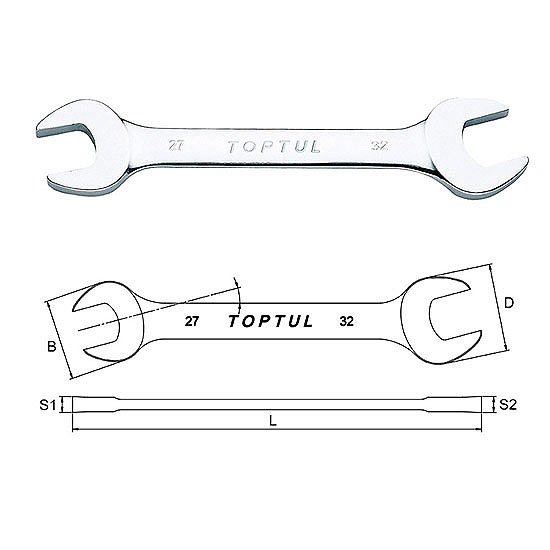 Double Open End Wrench - METRIC (Mirror Polished)