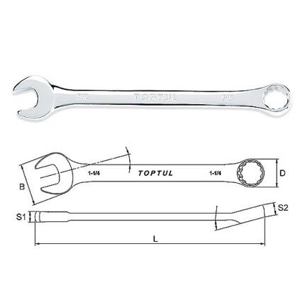 Standard Combination Wrench 15&#xB0; Offset - SAE
