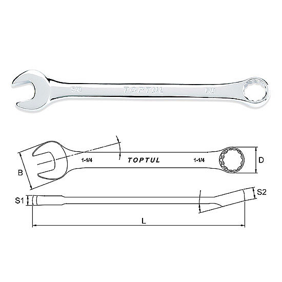 Standard Combination Wrench 15° Offset - SAE