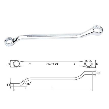 Double Ring Wrench 45&#xB0; Offset - SAE (Mirror Polished)