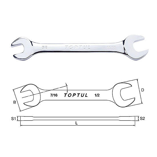 Double Open End Wrench - SAE (Mirror Polished)