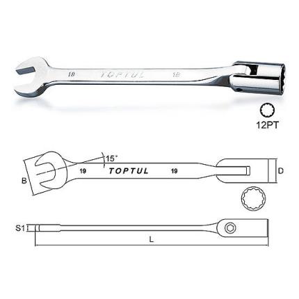 Swivel-Socket Combination Wrench (Mirror Polished)