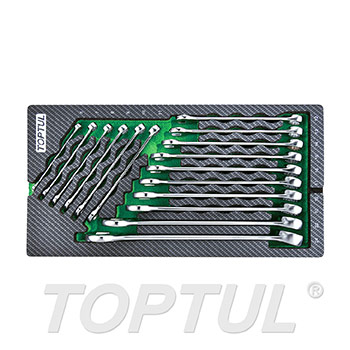 16PCS 15° Offset Pro-Line Combination Wrench Set
