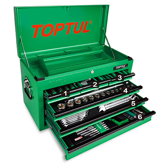 120PCS Professional Mechanical Tool Set W/6-Drawer Tool Chest