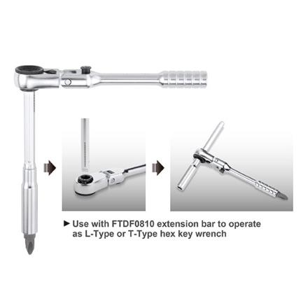 1/4&quot; (H) Locking Flexible Head Mini Reversible Bit Ratchet Handle