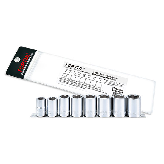 8PCS 1/2" DR. Torx Plus® EP Socket Rail Set