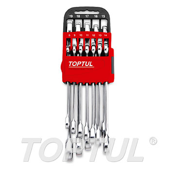 Pro-Series Ratchet Combination Wrench Set - STORAGE RACK - RED