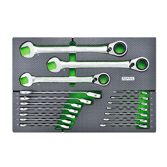 17PCS Pro-Series Reversible Ratchet Combination Wrench Set