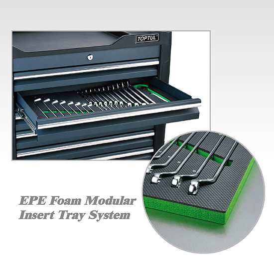 W/7-Drawer Tool Trolley - 340 PCS Mechanics Tool Set (BUMPER