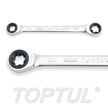 Ratchet Double E-Star Ring Wrench